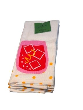 Kate Spade Set of 2 Kitchen Towels Drink/Cocktail Design